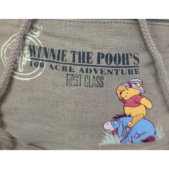 Vintage Disney Store Winnie The Pooh Backpack Jute Linen Blend Small Tan main image 4